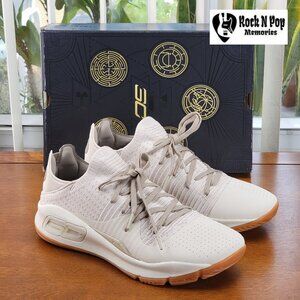 Under Armour Boys UA GS Curry 4 Basketball Shoes 3020739-103 Beige SZ 6.5Y - 7Y